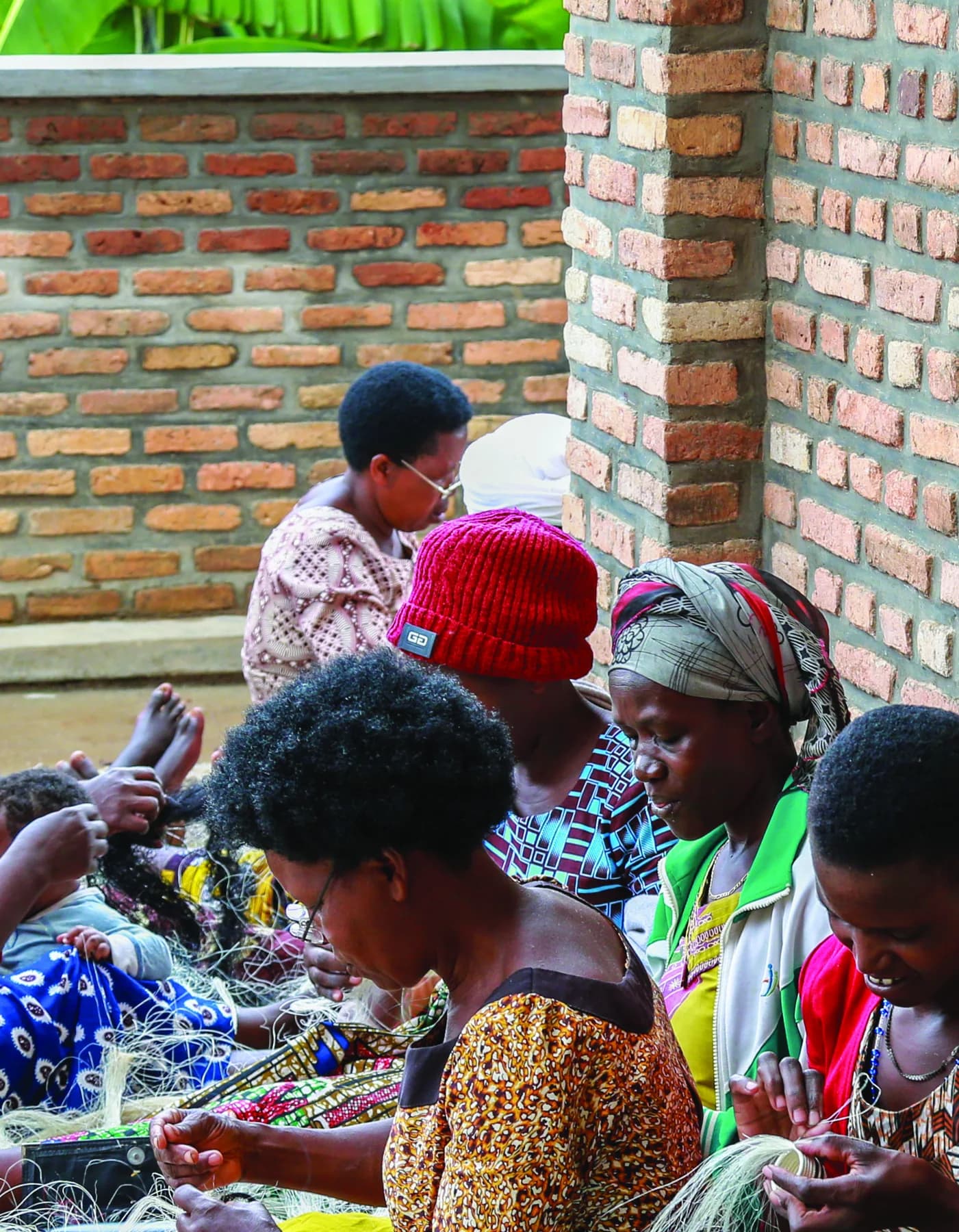 Women working together on artisan products at Handspun Hope in Rwanda