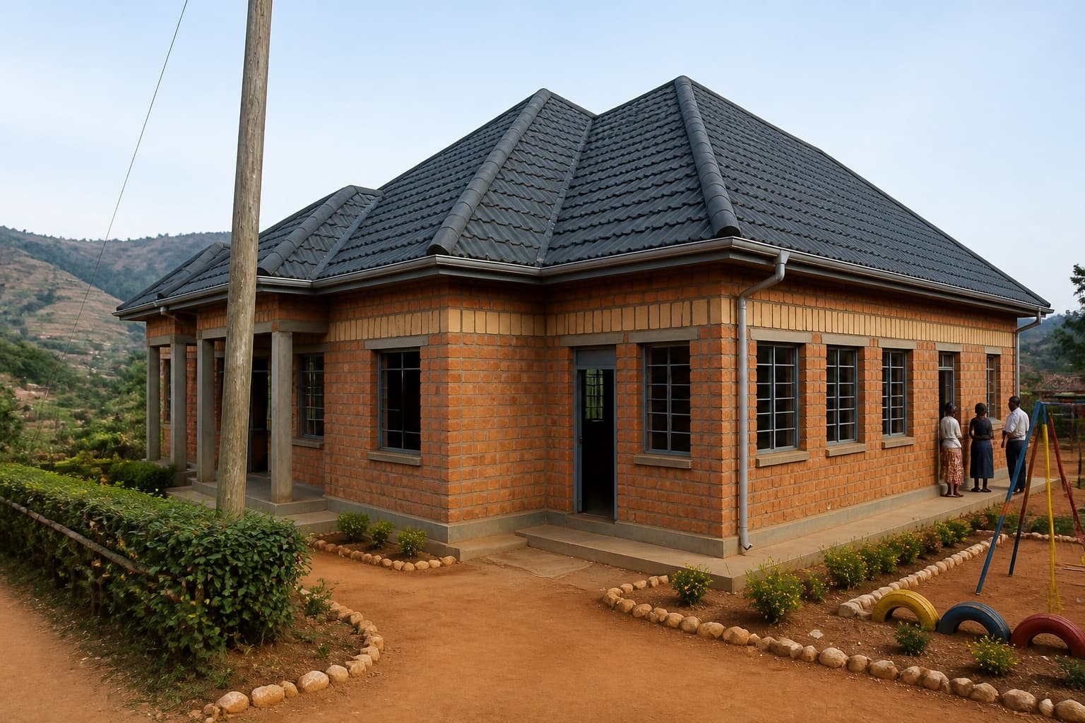 Conceptual completion visualization of Ecole Maternelle Graine d'Or Phase 1, based on the building under construction